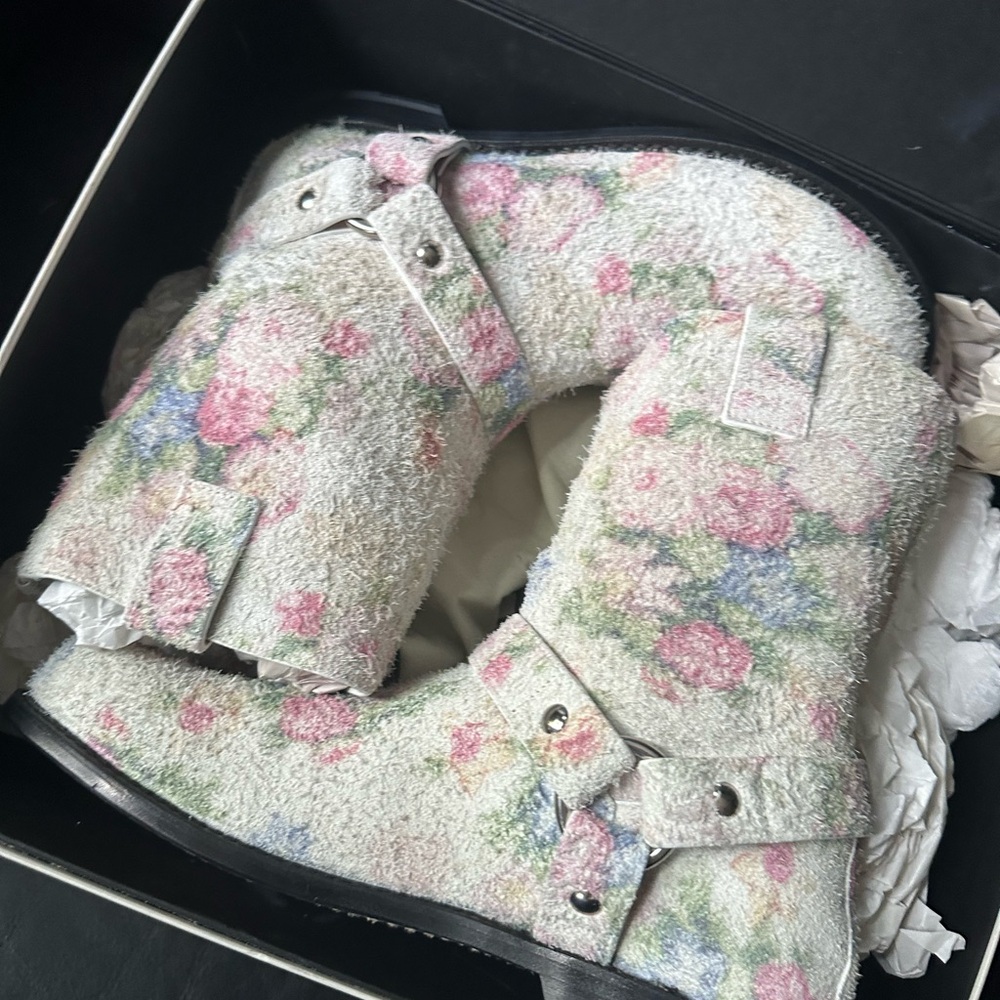 NWT Loewe Suede Campo Floral Biker Boots SZ 11